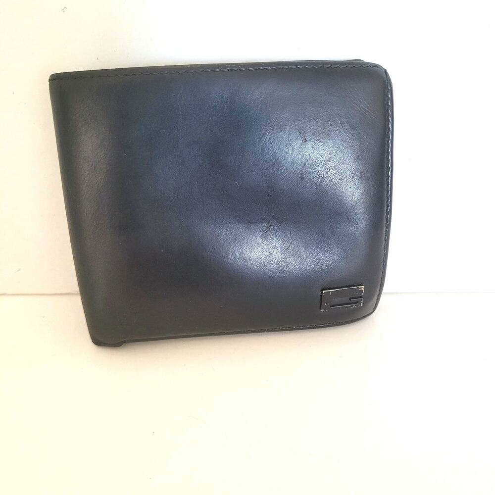GUCCI G Logo Men's Leather Card ID‎ Bill Wallet Bifold Black Designer Medium